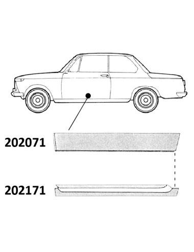 BMW 1502/2002 DOORPANEL LEFT