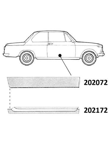 BMW 1502/2002 DESSOUS DE PORTE